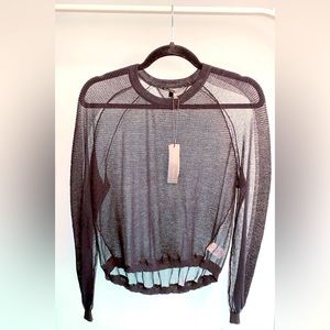VINTAGE NWT Theyskens' Theory Kindley Sheer Black Sweater Size Small